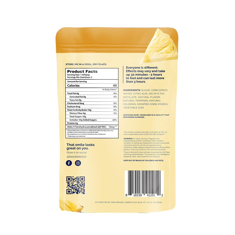 BZB 10mg THC Terpene Lollipops 3 pack - beeZbee