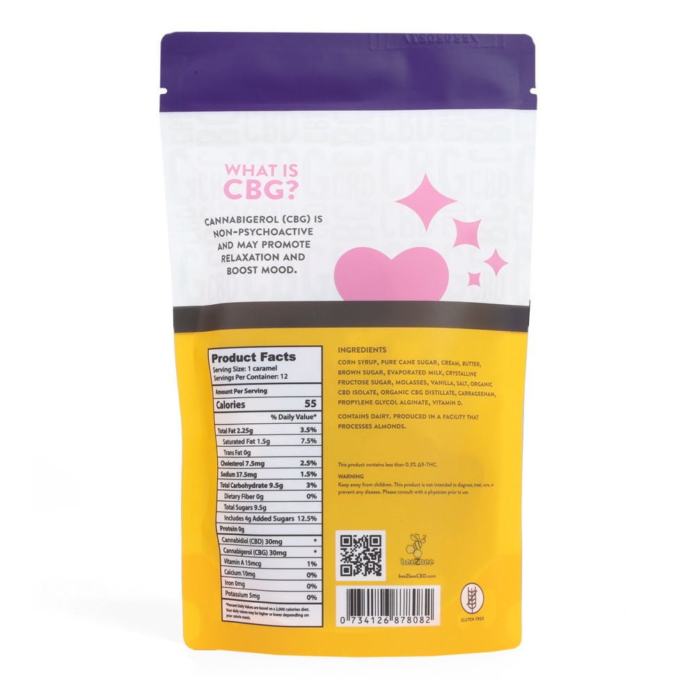 CBD+CBG Caramels | 12 Pack - beeZbee
