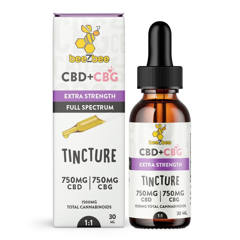CBD+CBG Tincture, Extra Strength - beeZbee