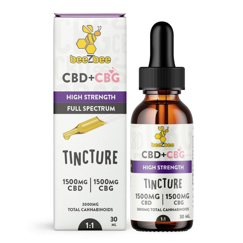 CBD+CBG Tincture, High Strength - beeZbee