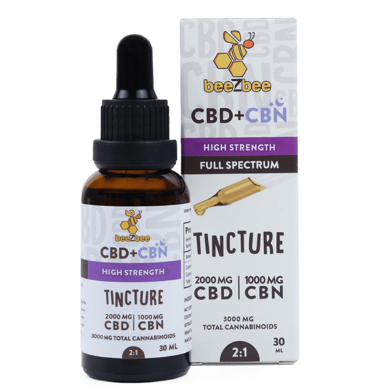 CBD+CBN Tincture, High Strength - beeZbee