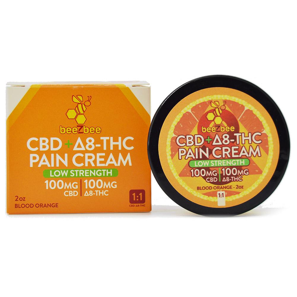 cbd+delta 8 thc pain cream in blood orange scent
