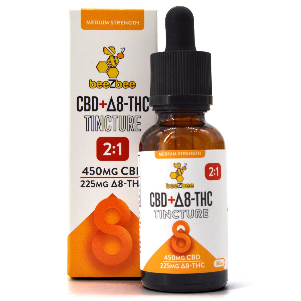 cbd + delta 8 thc tincture medium strength 2:1