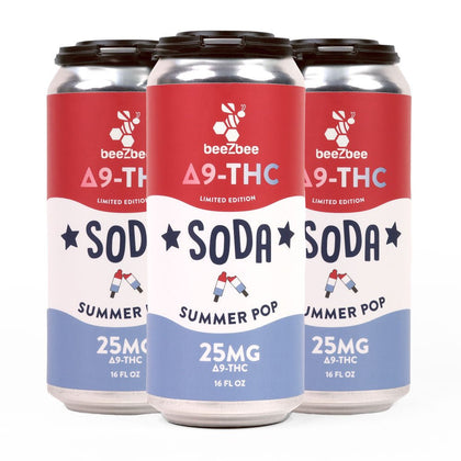 Delta - 9 THC Soda in Limited Edition Summer Pop, 4 Pack - beeZbee
