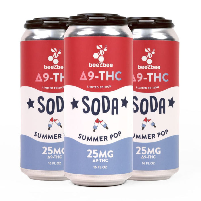 Delta-9 THC Soda in Limited Edition Summer Pop - 4 Pack