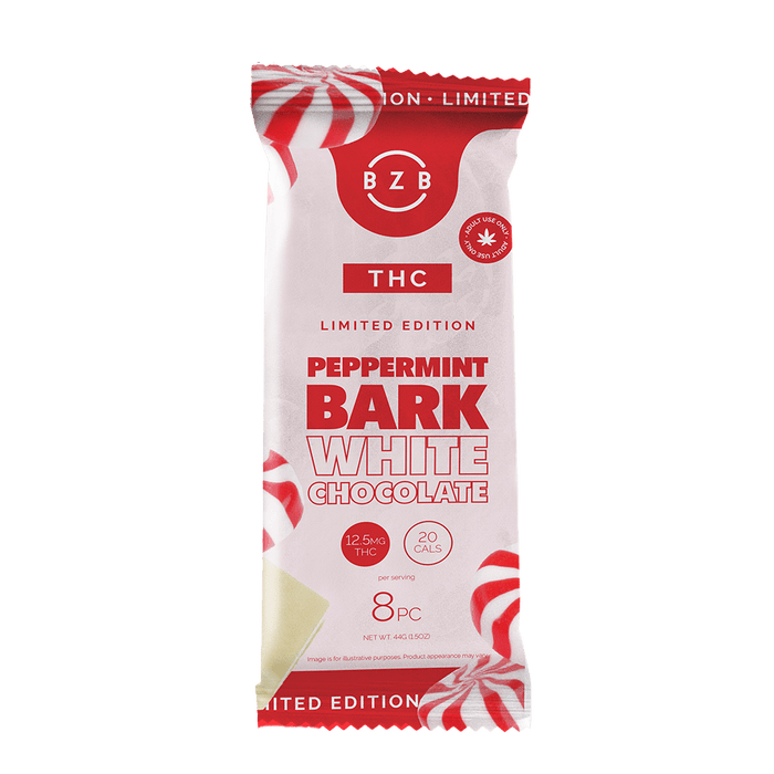 THC Chocolate, White Chocolate Peppermint Bark